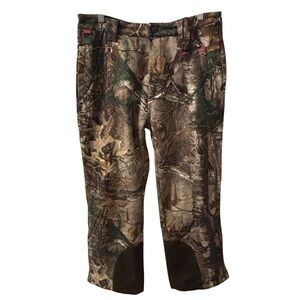 Realtree Camouflage Pants Men’s L 42-44 Fleece Lined Brown Green Hunting Pants